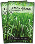 Sow Right Seeds - Lemon Grass Seeds for Planting - Non-GMO Heirloom - East Indian - Mosquito Repellent - Ideal for Outdoors - Easy to Grow Lemongrass - Garden Herb for Culinary and Fragrant Use (2)