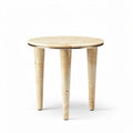 Marble Side Table for Living Room Use with 3 Wooden Legs 50 x 50 x 45cm