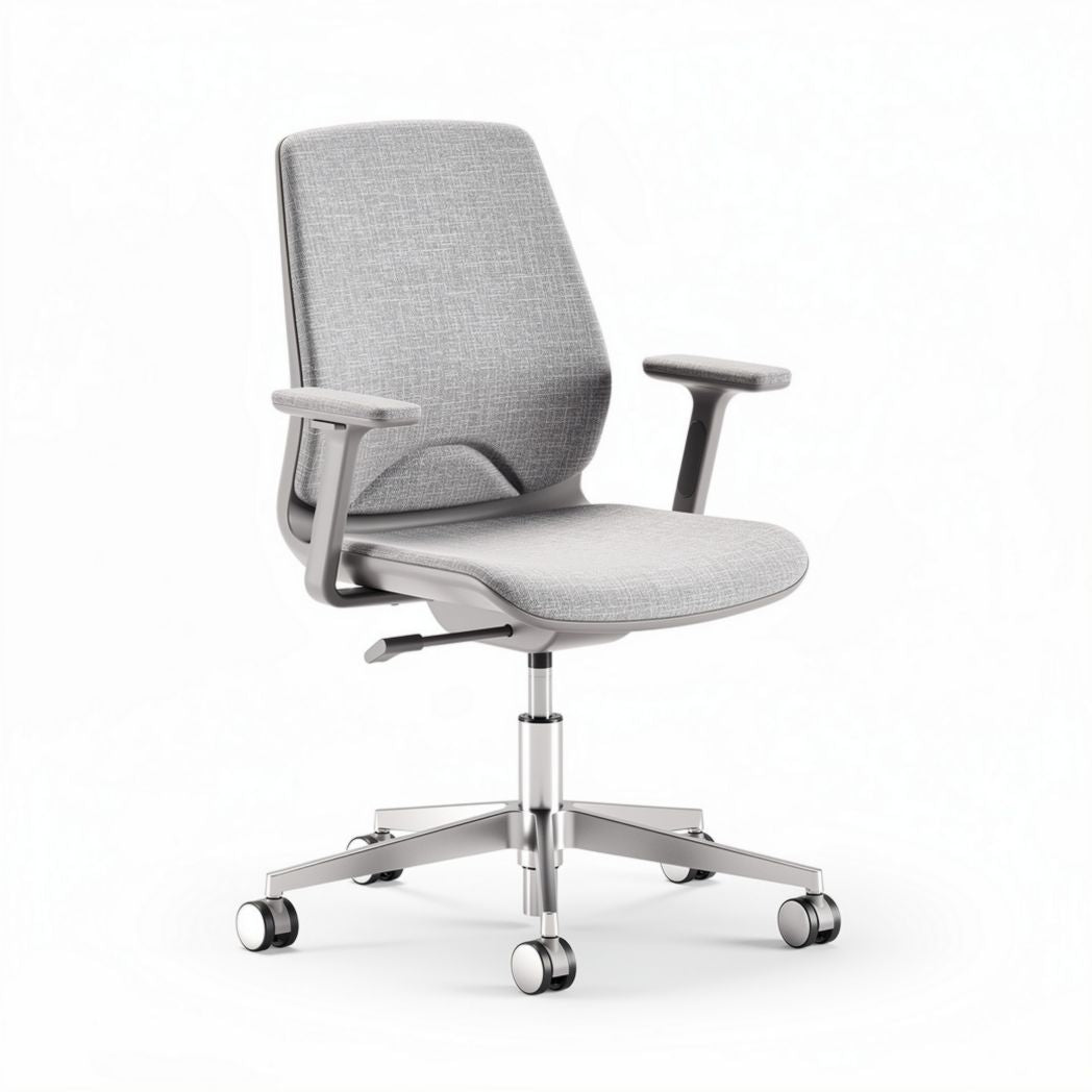 Office Chair with Adjustable Height and Armrests – Upholstered Fabric – 60 x 60 x 100cm
