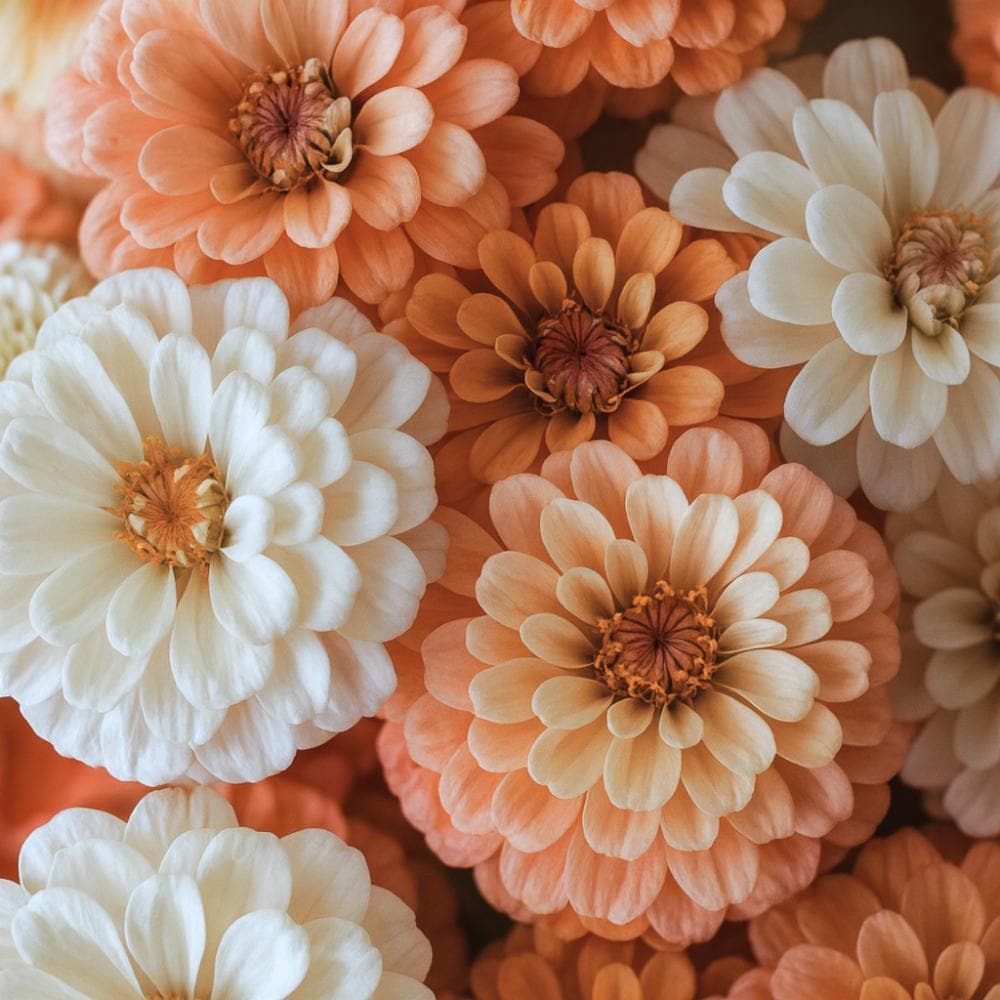 Peaches and Cream Zinnia Seeds: Pastel Cut Flower Garden, Non-GMO