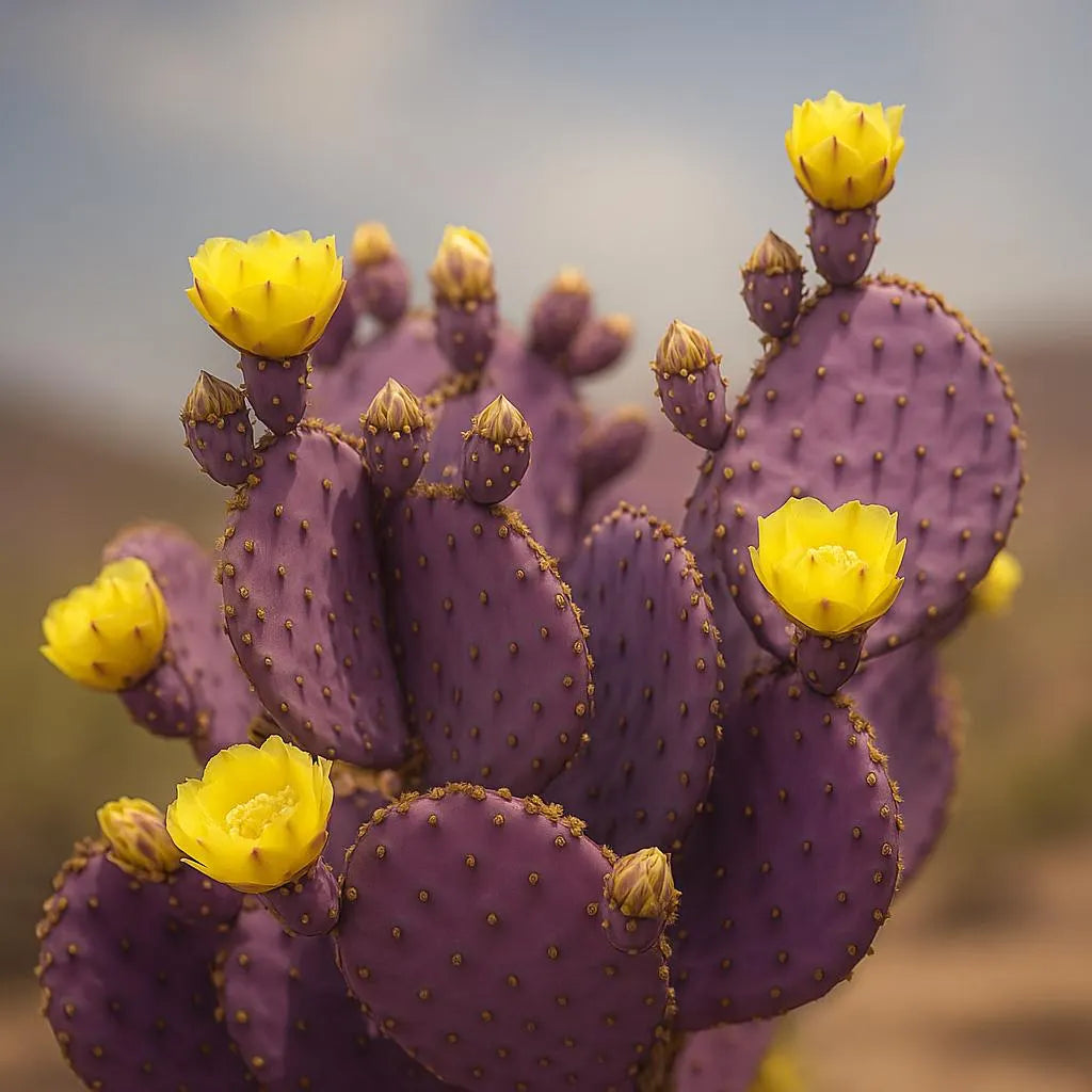 10 Purple Prickly Pear Cactus Seeds: Opuntia Santa Rita, Drought Tolerant